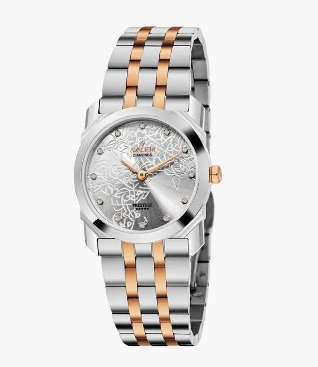 Avalieri Prestige Women's Metal Strap White Dial Quartz Watch