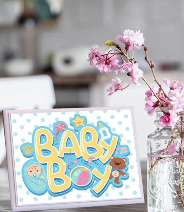 Wooden Plaque With The Word Baby Boy