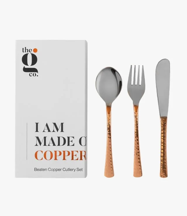 Beaten Copper Cutlery Set by The Goodness Company