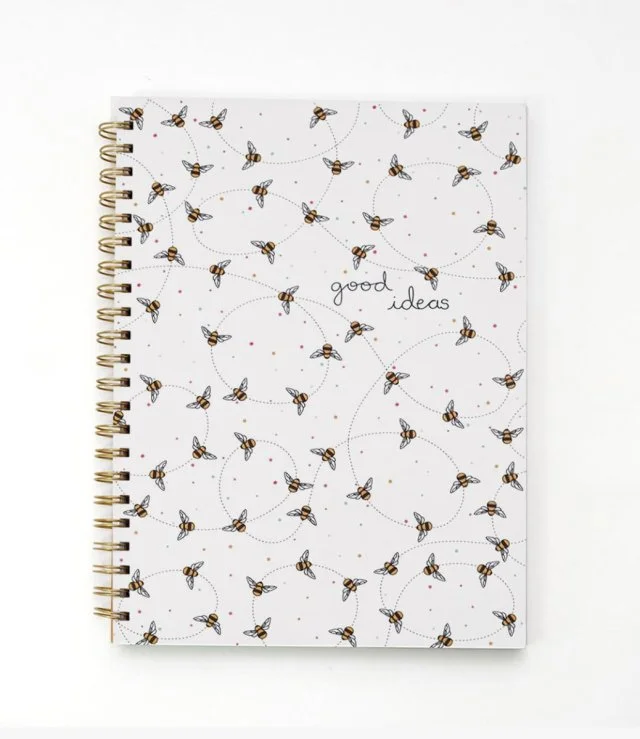 Bees A4 Spiral Notebook by Belly Button