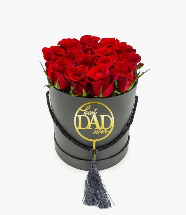 Best Dad Cylinder Roses Box