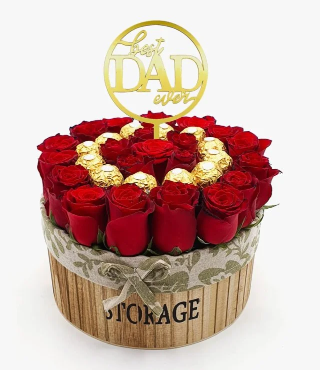 Best Dad Ferrero and  Roses