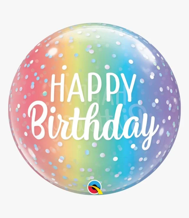 Birthday Ombre & Dots Bubble Balloon