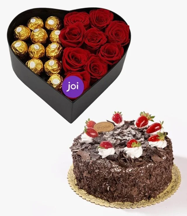 Black Forest Cake with Chocolate & Roses Bundle by Chez Hilda