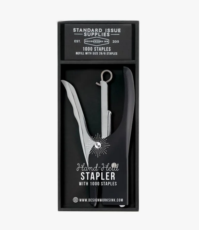 Black Standard Issue - The Hand Held Stapler by Designworks Ink