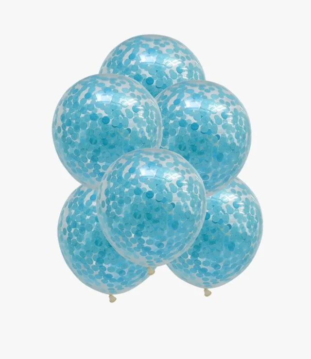 Blue confetti balloons