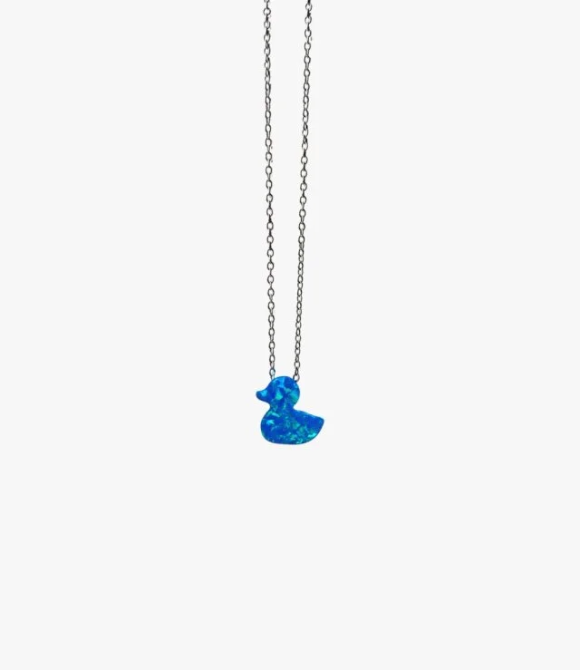 Blue Opal Duck Necklace