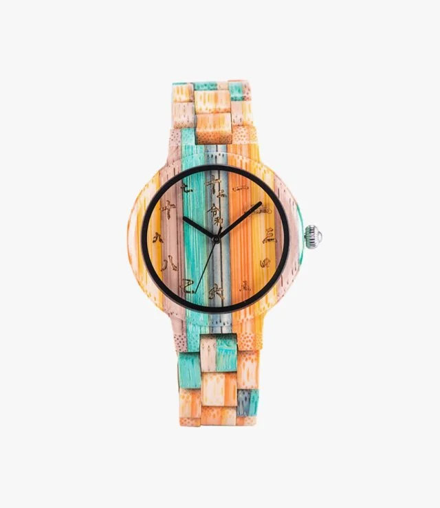 ساعة بوبو بيرد الخشبية -عدة اللوان