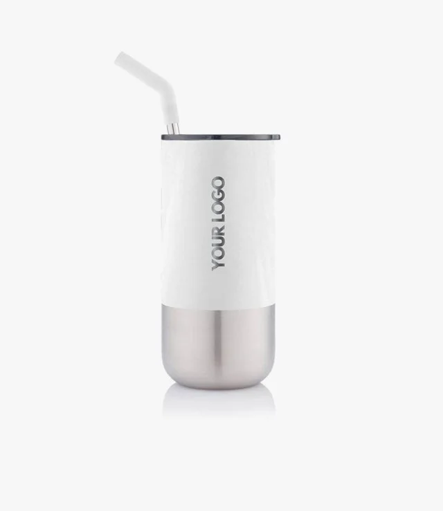 Borculo - Change Collection Insulated Tumbler With Reusable Straw - White