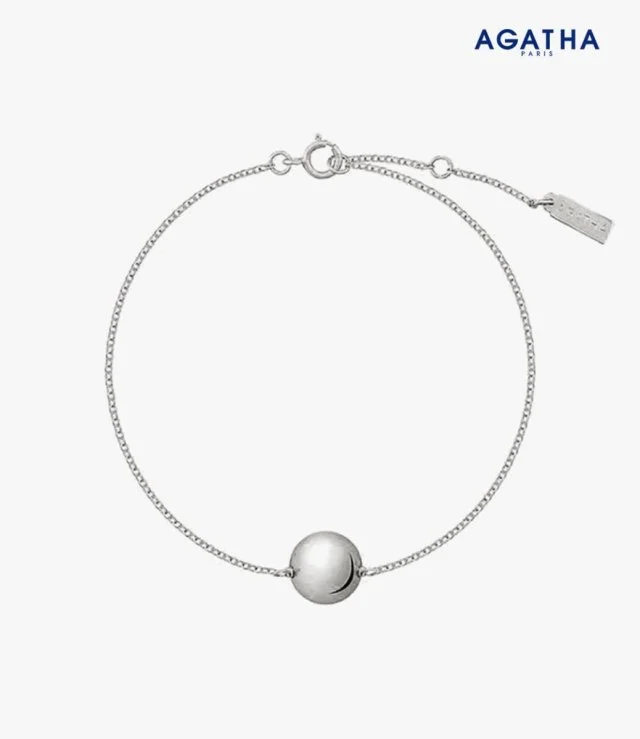 Silver Bracelet With Chain and Ball