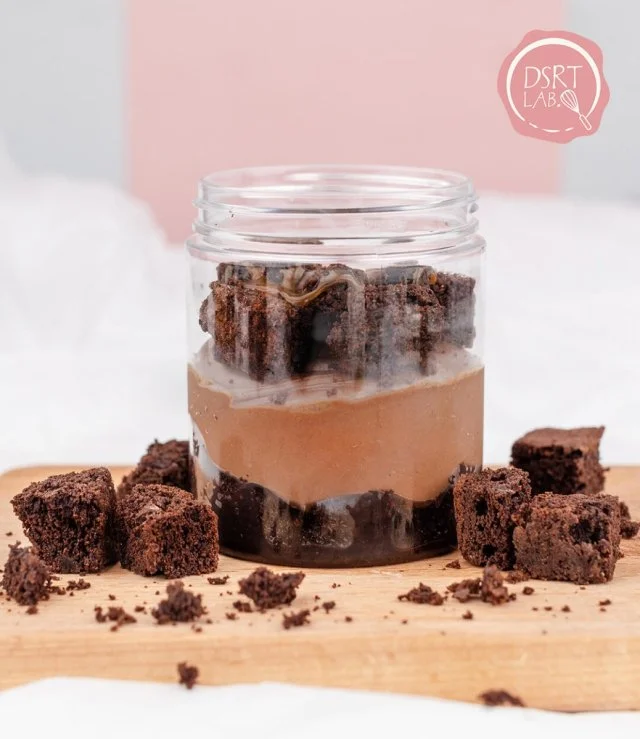 Vegan Brownie Mess in a Jar by Dsrt Lab
