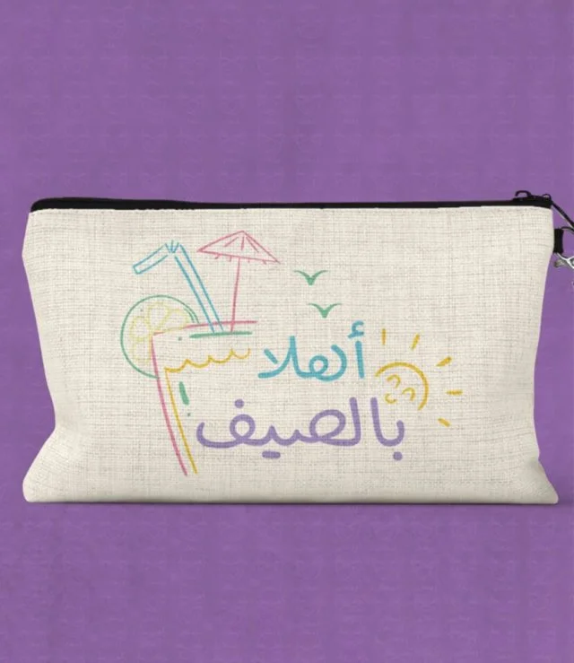 Canvas Pouch With Hello Summer Design