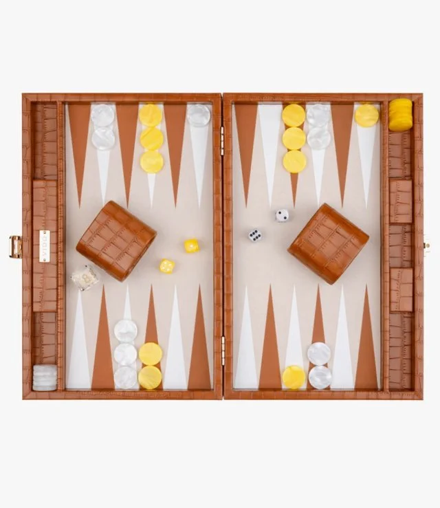 لعبة طاولة  كبيرة أليجاتور كستنائي من فيدو باكجامون