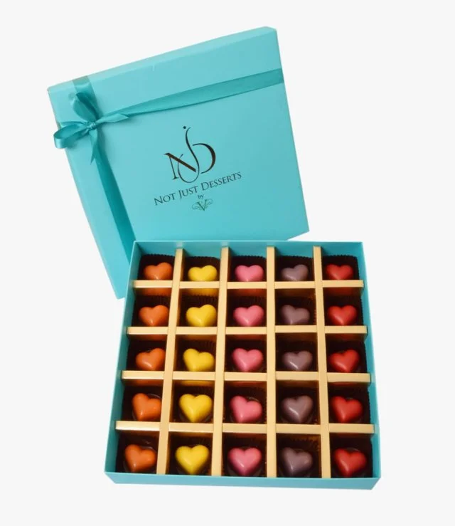 Colorful Heart Chocolates by NJD 25 pieces 