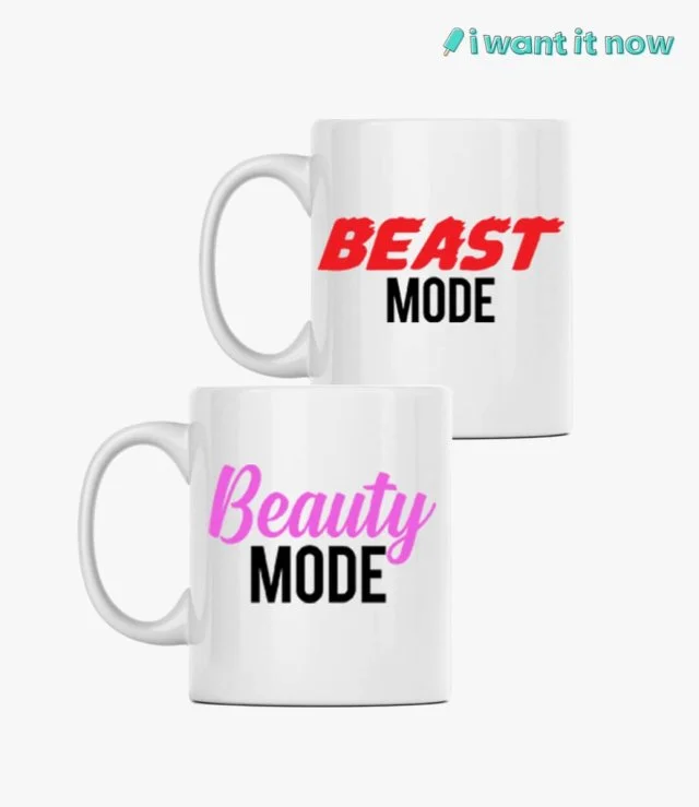 Couple Mugs - Beast Mode & Beauty Mode By I Want It Now