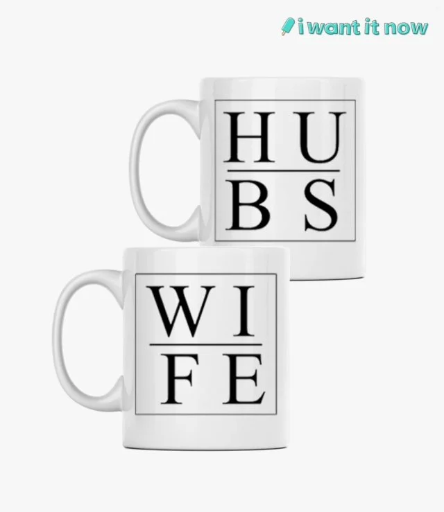 Couple Mugs - Hubs & Wife By I Want It Now