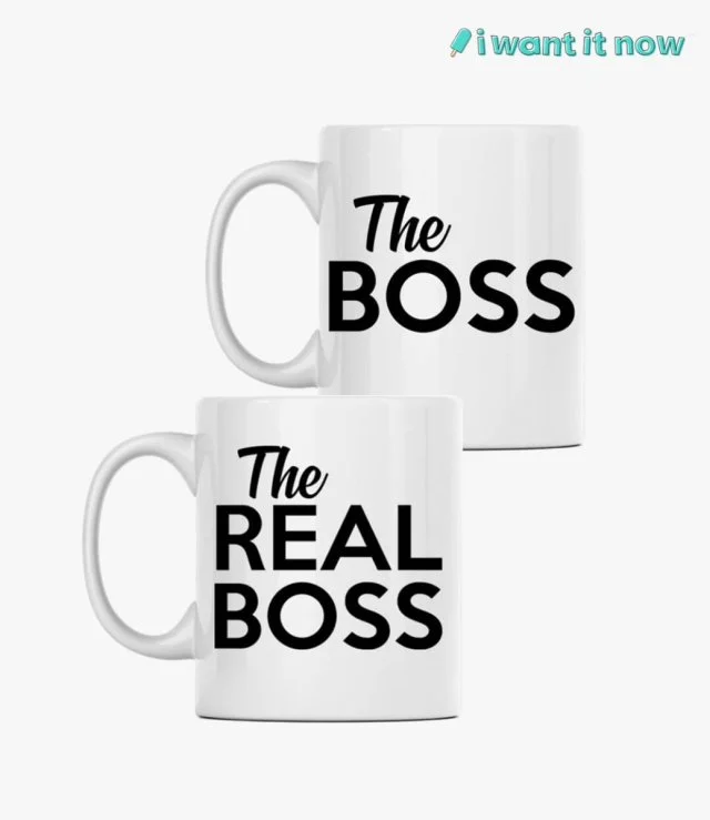 Couple Mugs - The Boss & Real Boss By I Want It Now