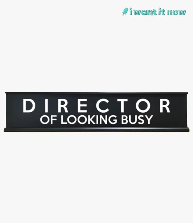 Desk Sign - Director of looking busy - By I Want It Now