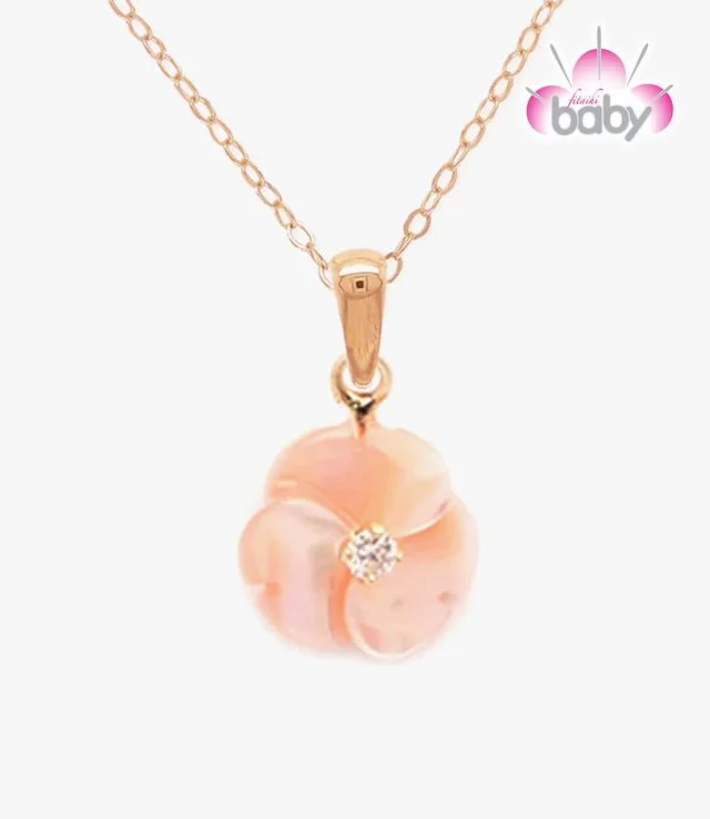 Pink Diamond Floral Necklace
