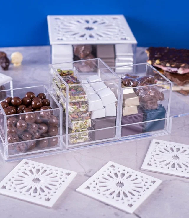 Elegant Eid Acrylic Boxes Chocolate Arrangement by Lilac