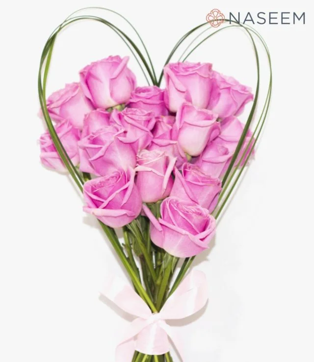 Pink Heart Flower Bouquet