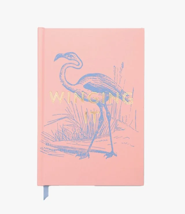 Flamingo "Winging It" Vintage Sass Notebook by Designworks Ink.