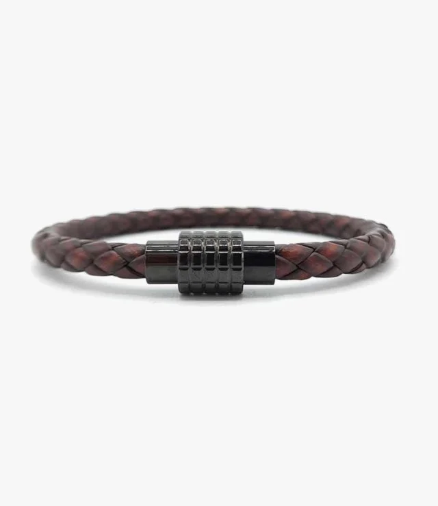 Genuine Braided Brown leather Bracelet 3