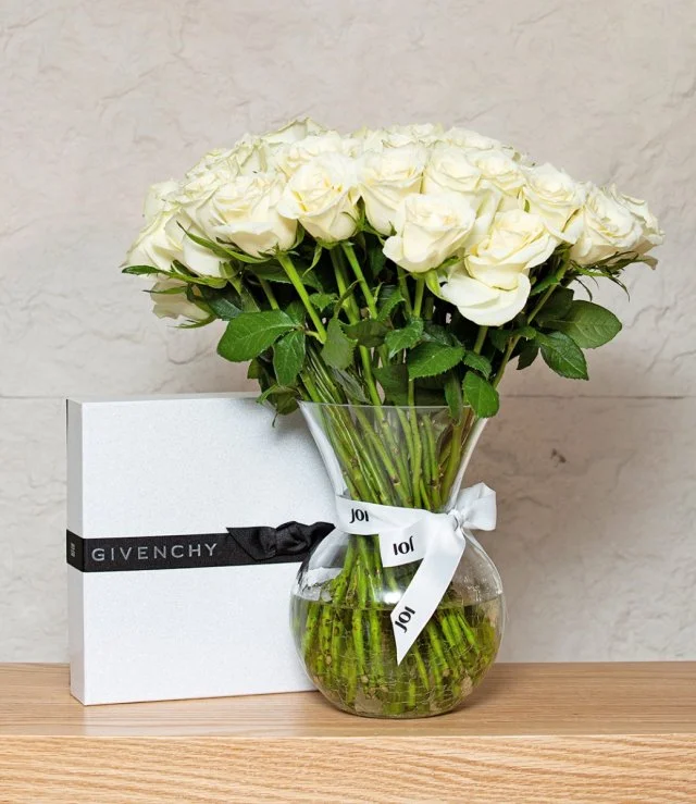 Givenchy Perfume Set and Flowers Bundle