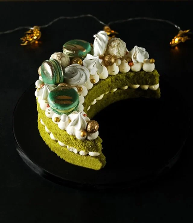 Green Velvet Pistachio Ramadan Moon Cake By Cake Social
