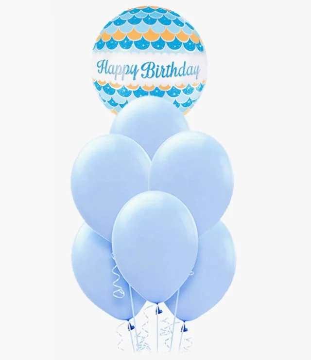 Happy Birthday Balloon Bundle 4 blue