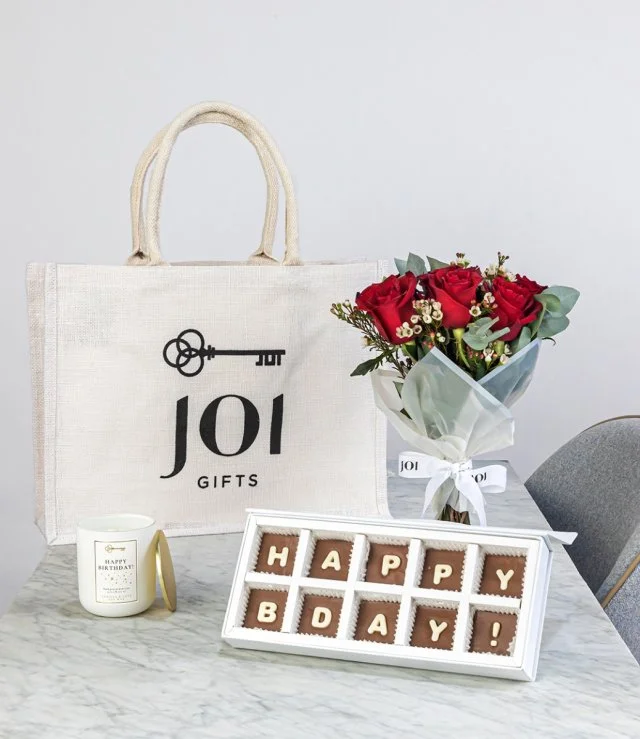 Happy Birthday Bundle of Joi Gift Tote - Red
