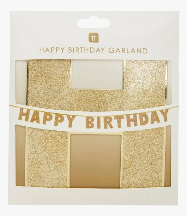Happy Birthday Garland Luxe Gold 3meters by Talking Tables