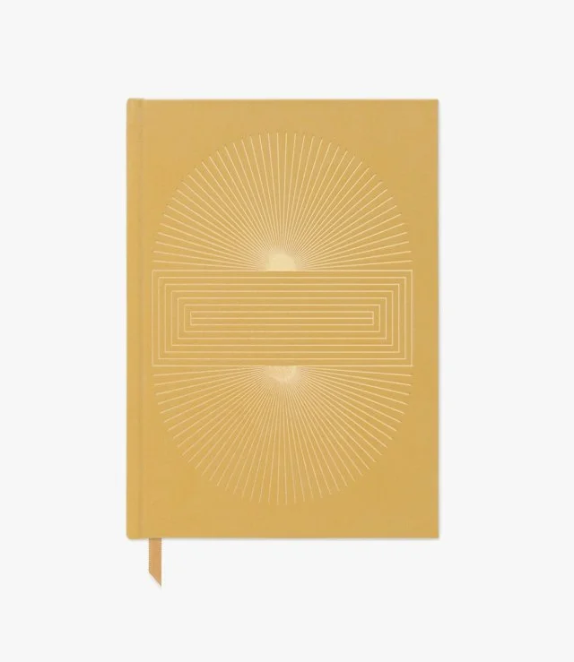 Hard Cover Suede Cloth Journal With Pocket - Radiant Suns Block by Designworks Ink