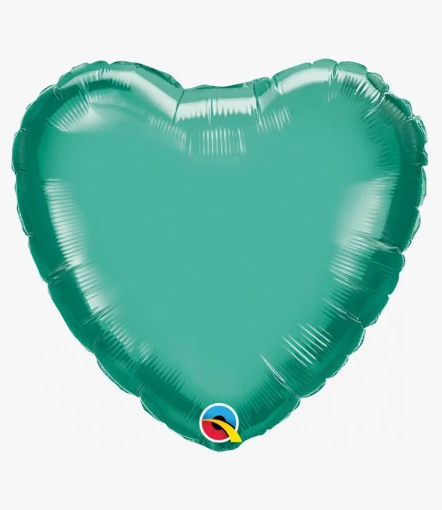 Heart foil balloon Green