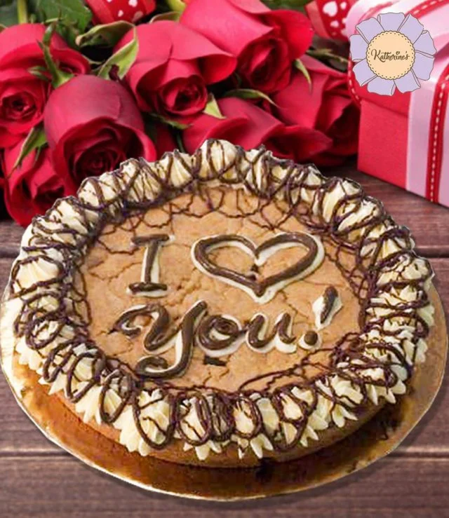 I Love You Beige Cookie Cake