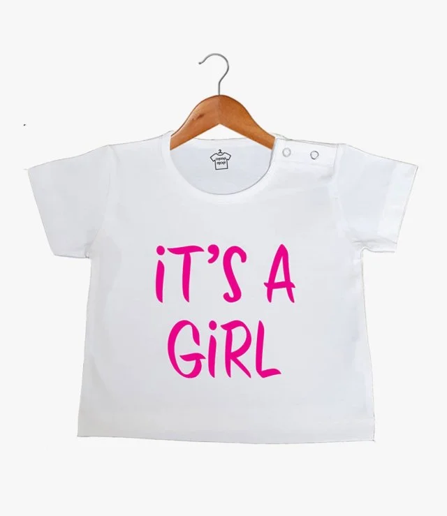 It's a Girl' Baby T-shirt By Fay Lawson