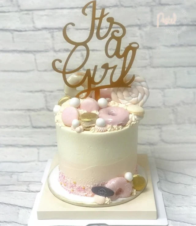 It's A Girl Cake (With Cake Topper) By Pastel Cakes