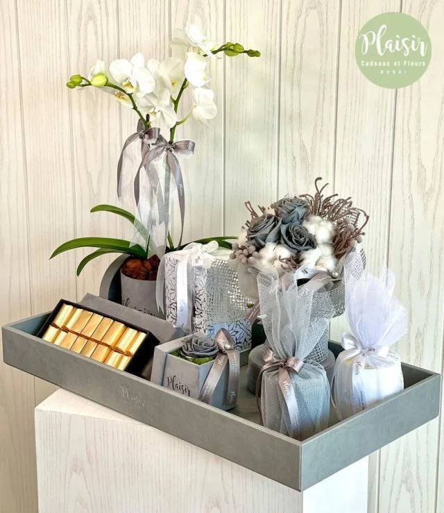 Large Gift Tray - Grey By Plaisir