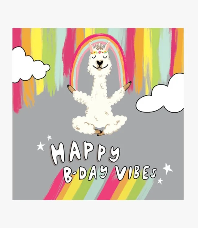 Llama B-day Vibes Greeting Card by The Happy News