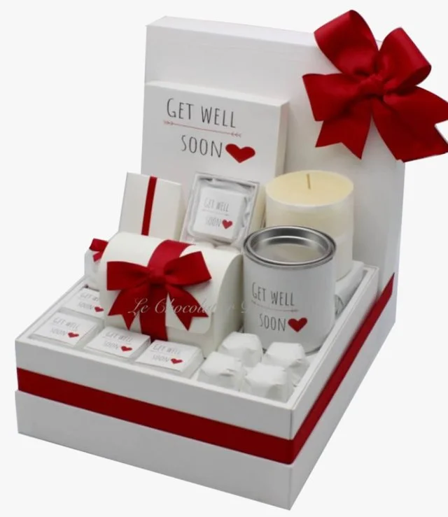 Luxury Heart And Arrow Get Well Soon Chocolate & Sweets Hamper By Le Chocolatier