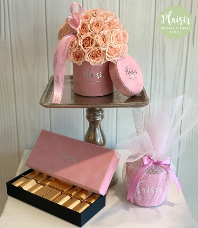 Mini Dome Combo With Chocolates & Candle By Plaisir