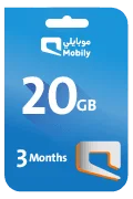 Mobily Data Recharge Card - 20 GB for 3 Months