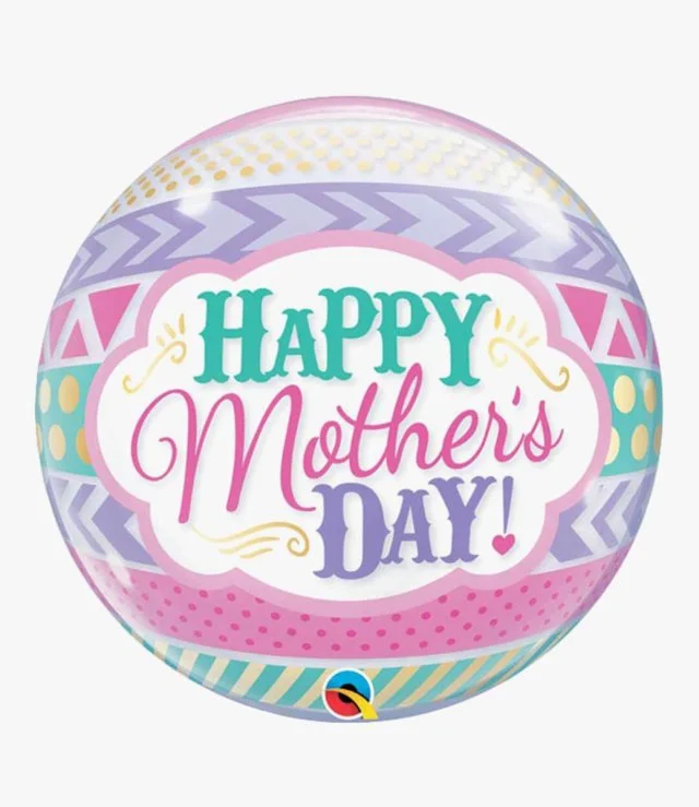 Mothers Day Dots & Stripes Bubble Balloon