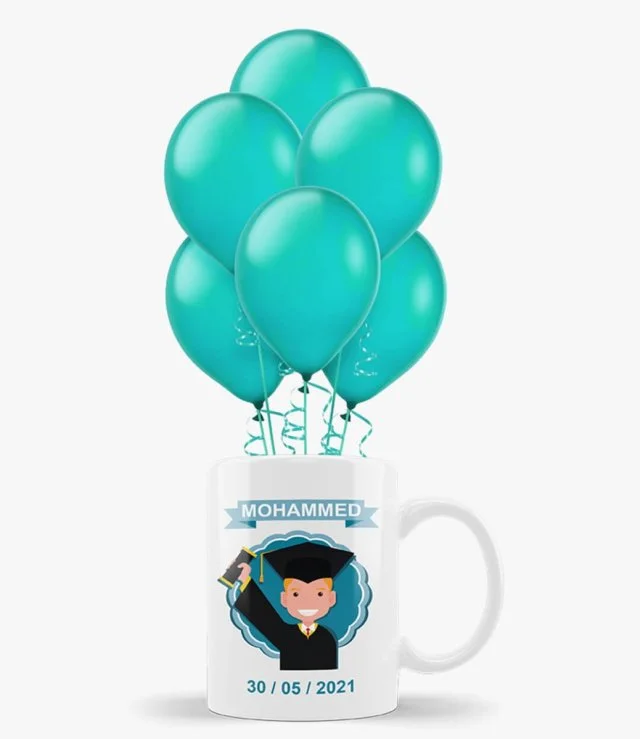 Mug and Turquoise Latex Balloon Bundle