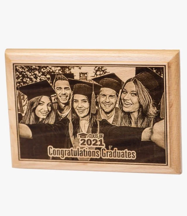 Personalised Graduation Laser engraved Wooden plaque with photo 