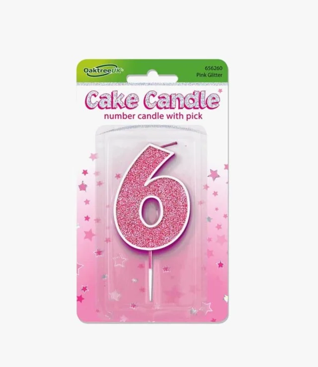 Pink Glitter Candle No. (6)