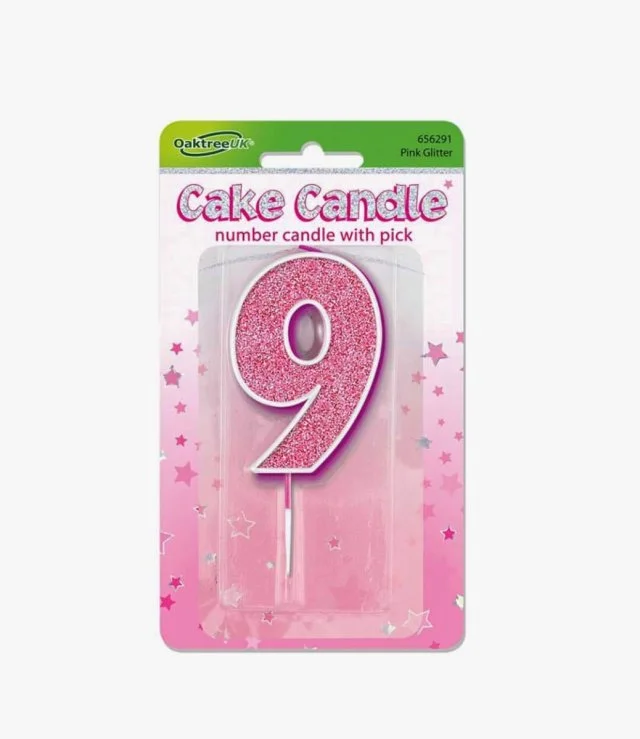 Pink Glitter Candle No. (9)