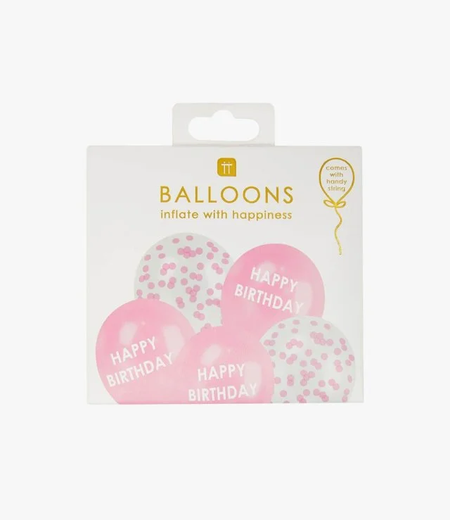 Pink Latex Assorted Balloons 5pc Pack by Talking Tables
