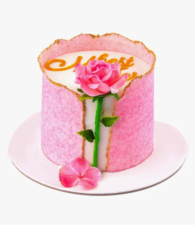 Pink Rose and Crystal Cake By Mister Baker