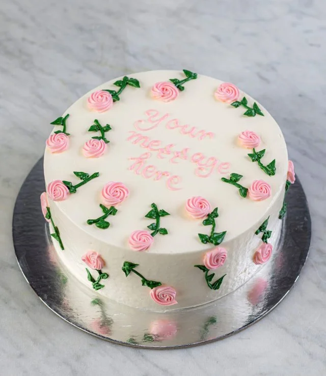 Pink Roses Cute Cake By Joi Gifts